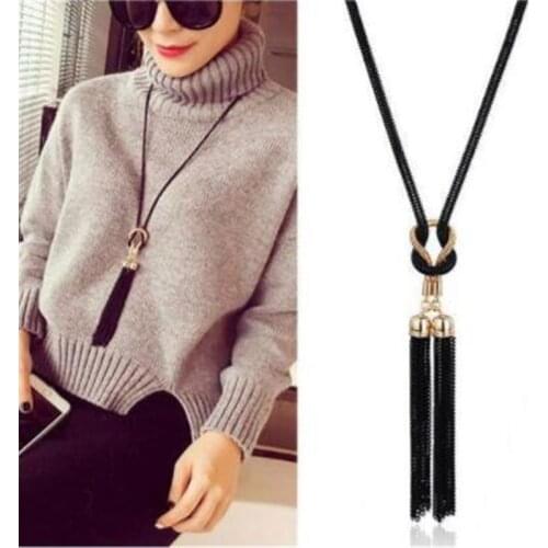 Ahmed 2018 NEW Arrival Tassel Pendant Sweater Chain Long Beads Necklace for Women Girls Fashion Jewelry Gift Party Wholesale