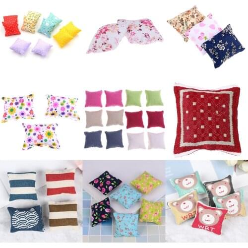 1/2/3Pcs Pillow Cushions For Sofa Couch Bed 1/12 Dollhouse Miniature Furniture Toys Without Sofa Chair Baby Christmas Gifts
