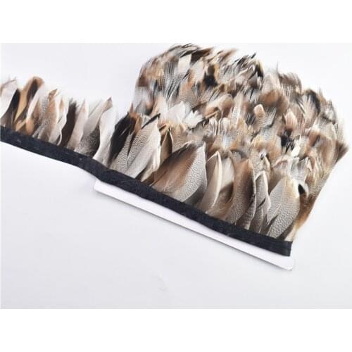 1Meter/Lot Natural Pheasant Feather Trim Fringe Ribbon Width/6-8CM Rooster Goose Feathers for Crafts Wedding Feathers Decoration
