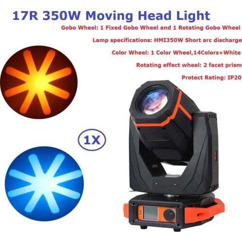 1Pcs Carton Package 17R 350W Beam Moving Head Spot Lights With 2 Rotating Facet Prism Professional Stage Dj Lighting Equipments