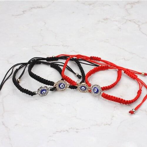 1pcs Red Blue Black Peacock Blue Gun Black Fashion High Quality Elastic Evil eye Bracelets For Jewelry Making Wholesale DIY