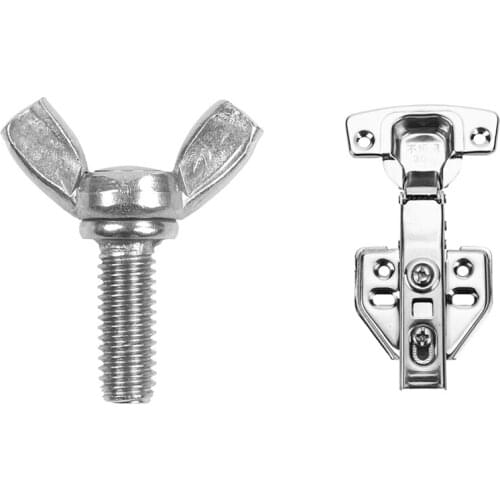 1 Pcs Metric Wing Nut Wing Nut Hardware Bolt Screw & 10 Pcs Hinge Stainless Steel Door Hydraulic Hinges