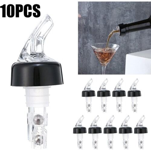 10Pcs 30ml Liquor Pourer Alcohol Wine Dispenser Liquor Bottle Pourer Dispenser Spirit Nip Measure Wine Barware Tool Bar Kitchen