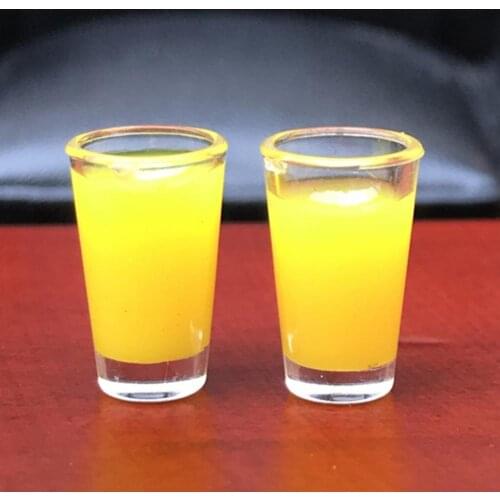 2Pcs 1/12 Dollhouse Mini Restaurant Accessories Juice Milk Water Cup Model Toys