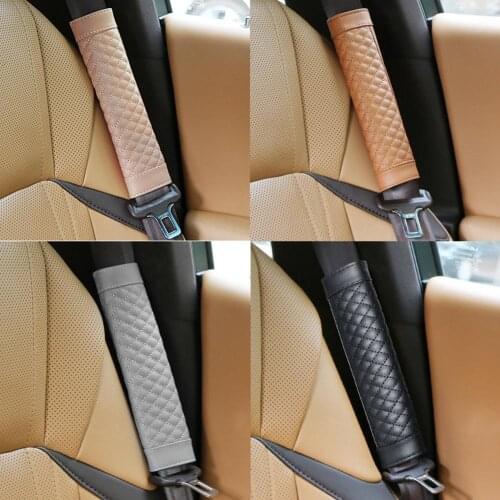 2pcs Autocar Gadget Car Safety Seat Belt Covers PU Leather Shoulder Protection Pad Padding Automobile Accessories