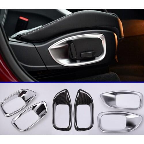 2pcs Carbon Fiber For Jaguar XE F-PACE XFL Car Seat Decoration Frame Cover Trim Accessories