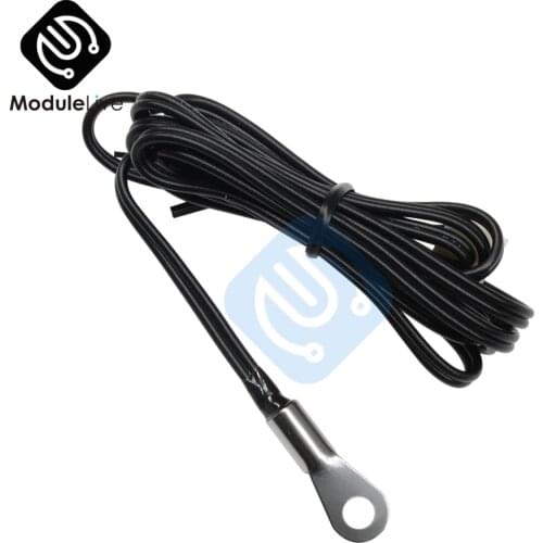 2PCS W1401 W1209 100cm 1m Waterproof NTC 10K 1% 3950 Thermistor Accuracy Temperature Sensor Cable Wire Probe Fixed Mounting Hole