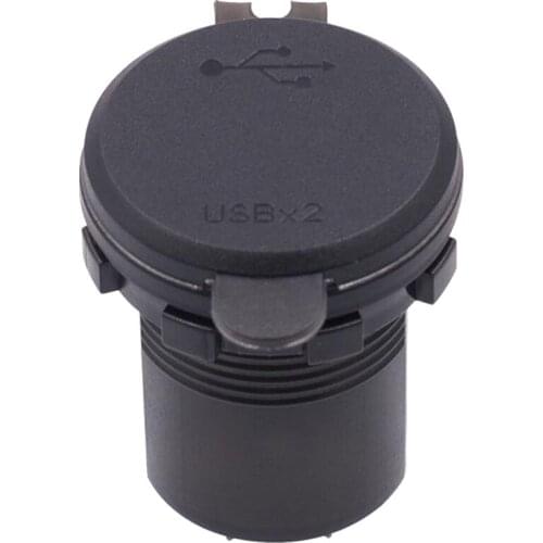 2 Power Outlet Digital Voltmeter BLUE LED Light 12-24V For Car