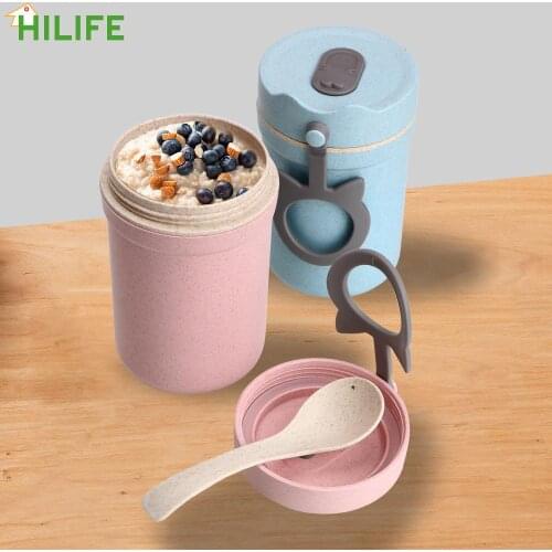 330ml Breakfast Cup Meal Prep Bento Box Portable Kids Lunchbox Eco-Friendly Food Container Soup Box Sealed Wheat Straw Leakproof