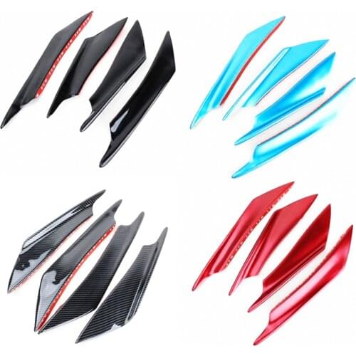 4PCS Front Bumper Diffuser Universal Car Side Fender Skirt FFD-SS Canard Protector Set Carbon Fiber/Black