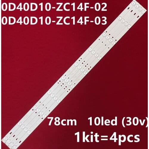 4PCS LED Backlight strip T C L L40F3302B 0D40D10-ZC14F-02 03 035-400-3528-D 303TT400036 OD40D10-ZC14F-02 03