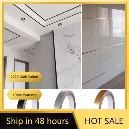50M Silver Gold Tile Mildewproof Gap Self Adhesive Wall stickers Floor Strip Seam Stickers Home Decoration Wallstickers