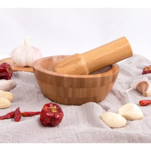 Bamboo Kitchen Peeling Garlic Tool Eco Friendly Natural Wood Household Garlic Press Can Grinder Mills Medicine Grinder
