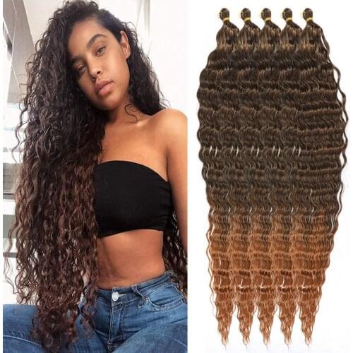 Synthetic Afro Kinkly Curly Omber Deep Twist Crochet Hair Extensions Braiding Hair Bundles for Women /Support Wholesale