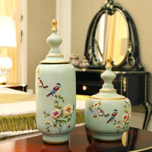 Retro Ceramics Storage Jar Vase Decorative Accessories Tea Pot Desktop Storage Organization Living Room Decorative Ornaments