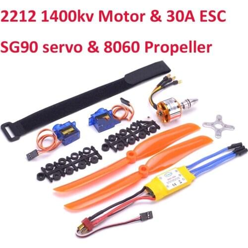 Motor sin escobillas A2212 2212 1400KV 30A ESC, montaje de Motor 8060 hélice SG90 9G, microjuego de Servo para helicóptero de av