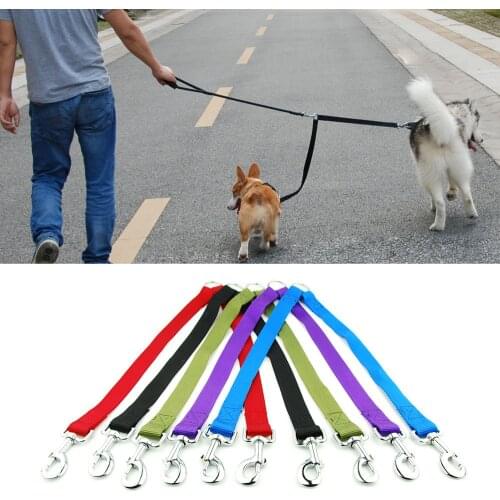 Double Twin Dual Coupler Dog Leash Two in One Strong Nylon Pet Cat Dog Leash Colorful Two Ways Pet Leads for Small Dogs and Cats