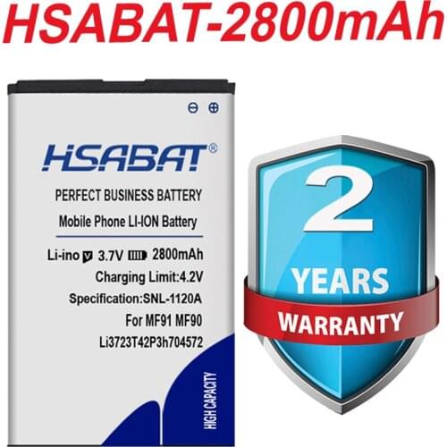 HSABAT 100% Tested New High Quality 2800mAh Battery for ZTE MF91 MF90 Li3723T42P3h704572 In Stock