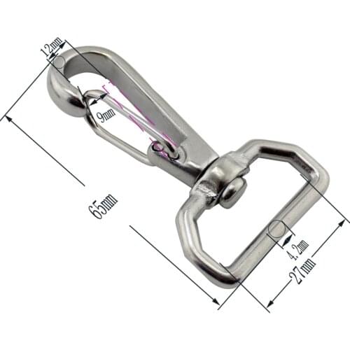 Stainless Steel Swivel-Eye Bolt Spring Snap Hook Square Ring Swivel Quick Hook Hiking Camping Carabiner Pet Chains 10pcs