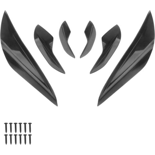 6 PCS 370/200/130MM Car Body Kits Front Bumper Fin Splitter Spoiler Trim Anti-collision Fit For BMW 3 Series E90 E92 E93 M3