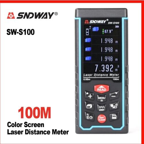 SNDWAY Original Color Screen Laser Distance Meter Range Finder Rangefinder SW-S50m 70m 100 Tape Trena Ruler Angle Bulid Tool