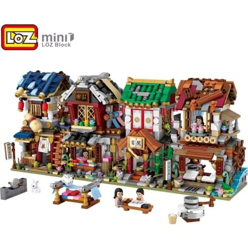 LOZ Blocks Ancient Building Bricks Toy Chinese Style Shop School Small Store Toys For Children Juguetes Kits Gifts 1735-1736
