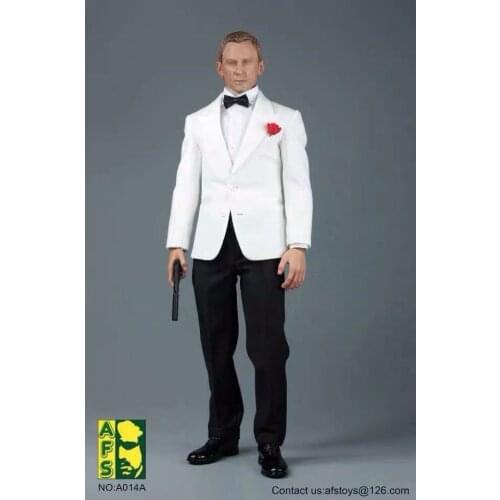 Mnotht 1/6 James Bond 007 Man Suit Clothing Set Royal Agents with Jacket Pants Shirt Belt Shoes A014 for 12in Action Figure Toy