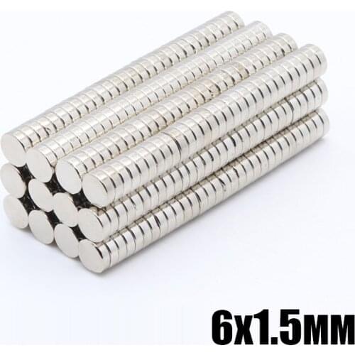 200pcs 6 x 1.5 mm Powerful Super Strong Permanent Magnet 6x1.5 mm N35 Small Round Rare Earth Neo Neodymium Magnets