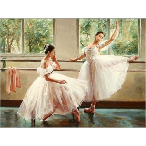 In Ballet Practice Room 2 - Counted Cross Stitch Kits - DIY Handmade Needlework for Embroidery 14 ct Cross Stitch Sets DMC