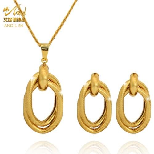 ANIID African Gold Jewelry Set Necklace And Earrings Vintage Fashion Cute Bridal Dubai Wedding Collection Brazilian Africa Metal