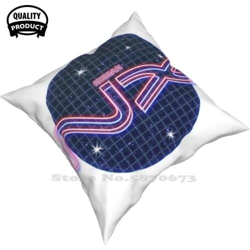 Nissan 100Nx Neon Emblem Throw Cushion Pillow Cover Synthwave Vaporwave Toyota Supra Chaser Rx8 Jdm Rx7 Mazda Nissan Skyline