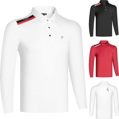 Autumn Golf Clothing Mens Long-Sleeved Sports and Leisure Outdoor Breathable and Quick-Drying High-Quality Polyester T-Shirt