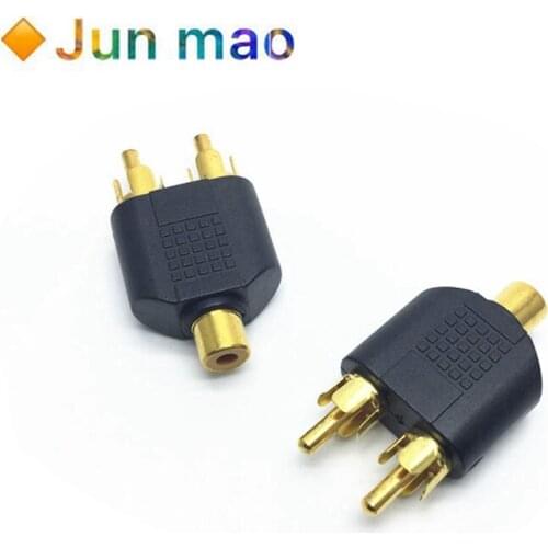 Rca Female Naar 2RCA Mannelijke Adapter Av Audio Plug Rca Female Naar Male Rca Y Splitter Audio Converter Voor Computer tv Audio