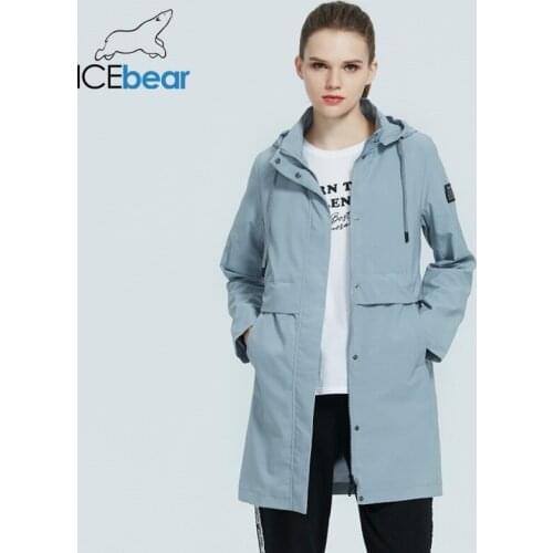 ICEbear 2021 Fashionable womens windbreaker high-quality female trench coat with a hood womens spring clothing GWF20017i