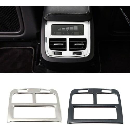 For Volvo XC60 2018 2019 2020 Storage Armrest Box Rear AC Air Conditioner Vent Outlet Panel Cover Frame Trim Stainless Steel