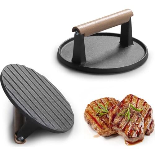 Grill Press Round Grill Press Heavy Duty Bacon Meat Press BBQ For Bacon Ham Steak Sandwiches Hamburgers Meat Presses