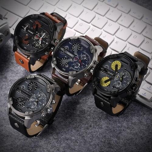 DropShipping Cagarny 6820 dz Dual Display Military Watch For Mens Relogio Masculino Sports Quartz Mens Watch Casual Male Clock