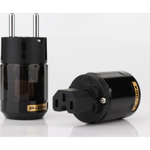 5 Pairs P-004E & C-004 Connectors Rhodium Plated SCHUKO EU Power Plug +IEC EU Female Connector