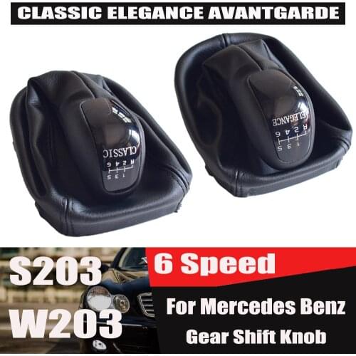 5/6 Speed Manual Gear Shift Knob Gaiter Boot Cover Case Collar For Mercedes-Benz C Class W203 S203 Elegance Classic Avantgarde