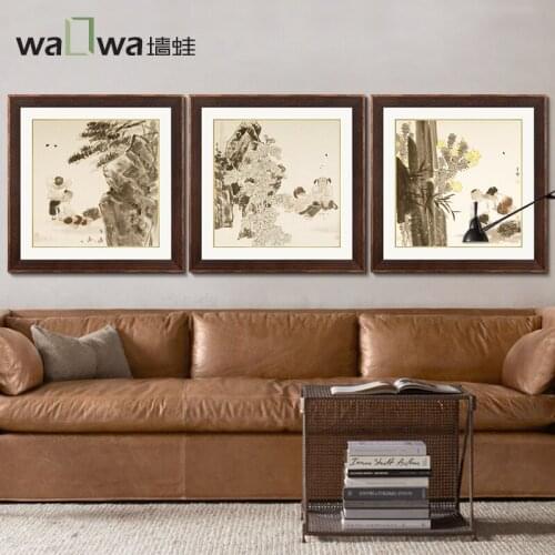 Shen Kemings wall frog modern minimalist frame wall hanging painting Chinese entrance mural decoration painting the living room