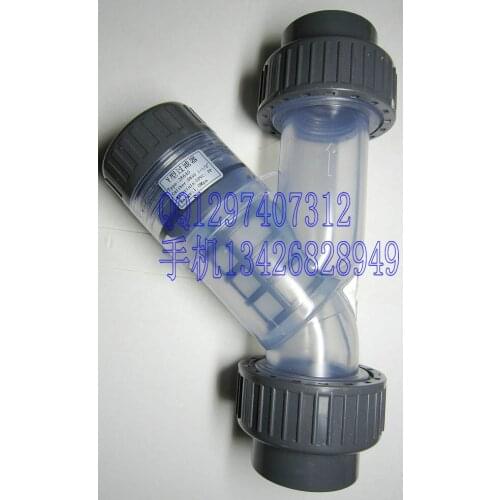 Y type filter DN40 socket 50mm diameter UPVC filter