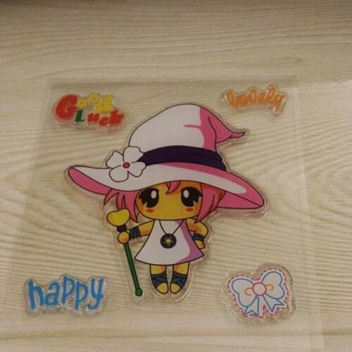 10*10cm Happy Cute Girl Transparent Clear Stamps for DIY Scrapbooking/Kids Christmas Fun Decoration Supplies /Card Making