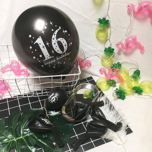10pcs 12inch Happy Birthday Balloon 16 18 21 30 40 50 Anniversary Latex Balloon Wedding Anniversary Decor Birthday Supplies