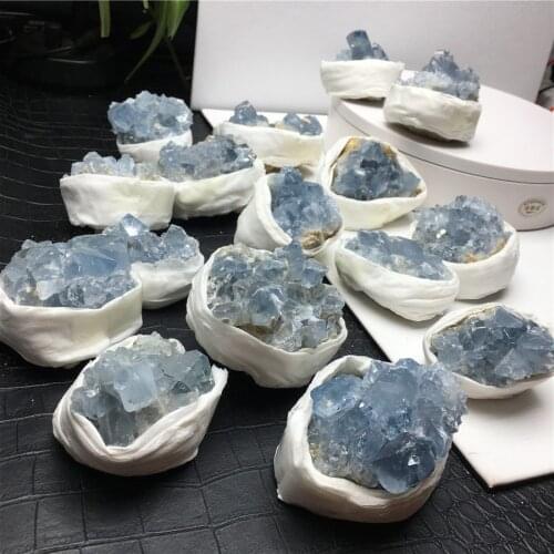 140-300g Rough Natural Blue Celestite Crystal Cluster Rock Kyanite Mineral Specimen