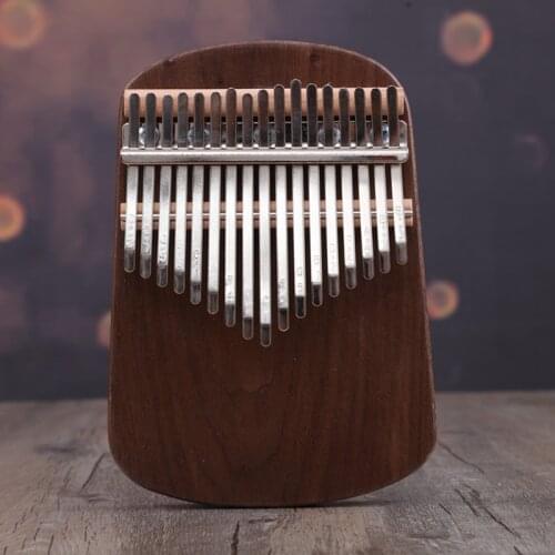 17 Keys Solid Koa Kalimba, Single Solid Wood Board Professional Kalimba Thumb Piano Marimba with Learning Instruction Instrument