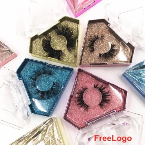3D Mink Eyelashes Wholesale 5D 25mm Mink Lashes Bulk Reusable Natural False Eyelashes Packaging Diamond Box makeup free logo