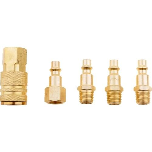 5 Pieces 1/4'' NPT Air Line Hose Compressor Fitting Connector Quick Release Car Accessories