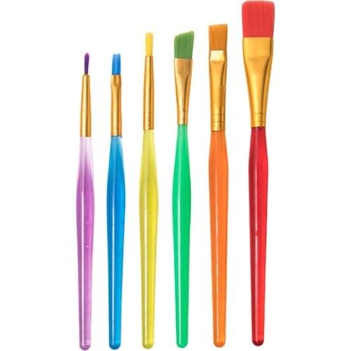 6PCS/Set Art Paint Brushes Set for Acrylic Oil Watercolor, Artist Face and Body Professional Painting Brush with Nylon Tips