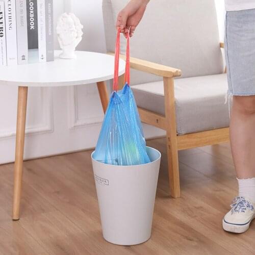 75pcs Household portable thickened garbage bag drawstring closure kitchen garbage trash bag disposable large super load-bearing