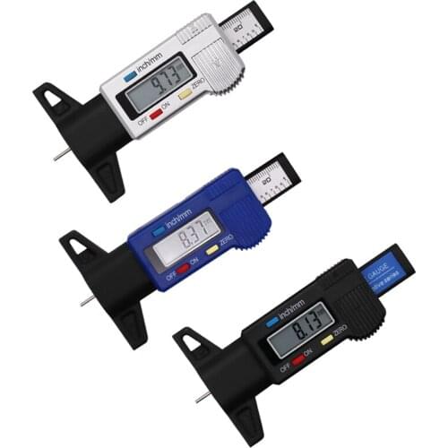 Auto Wear Detection Measuring Tool Caliper Thickness Gauges Tread Brake Pad Shoe Tire Digital Car Tyre Depth Gauge Meter